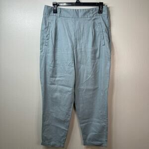 ANTHROPOLOGIE Ett Twa Blue Linen Cropped Pants Women’s Size 10